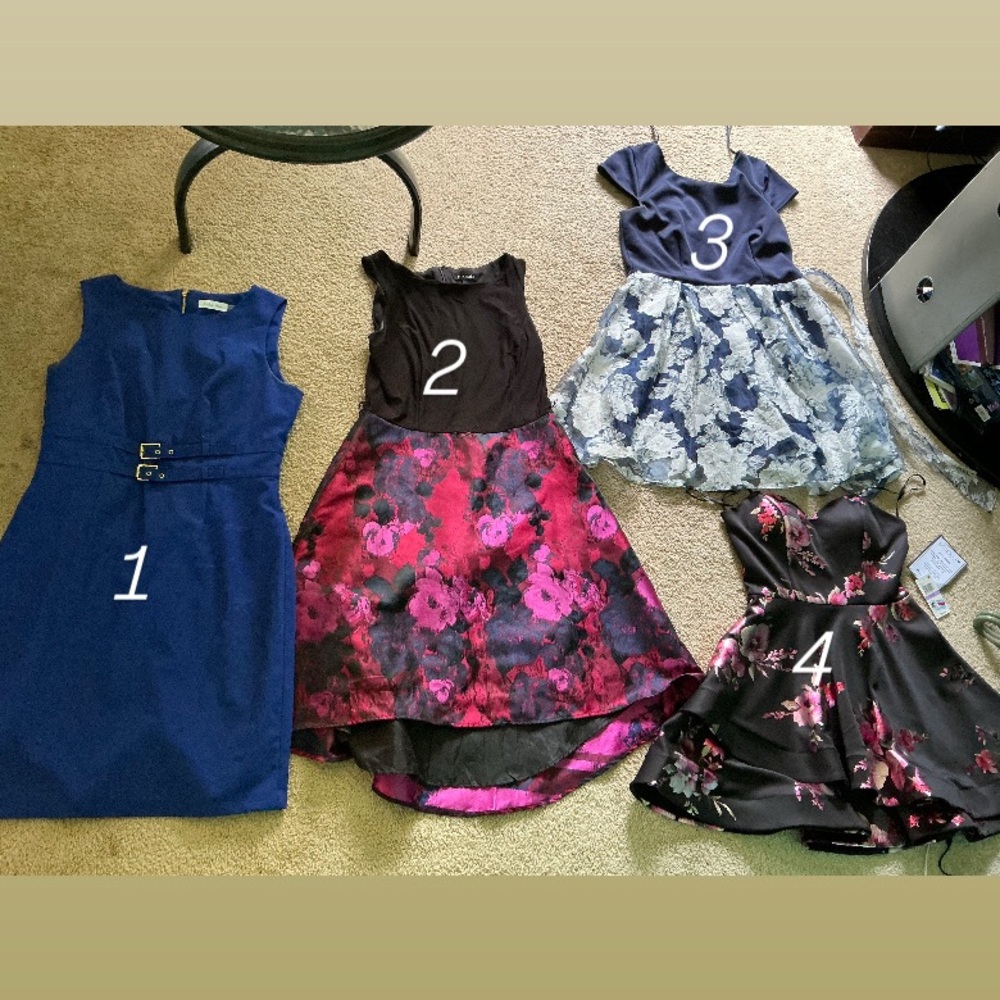 Floral Pink and Black Kids Dress